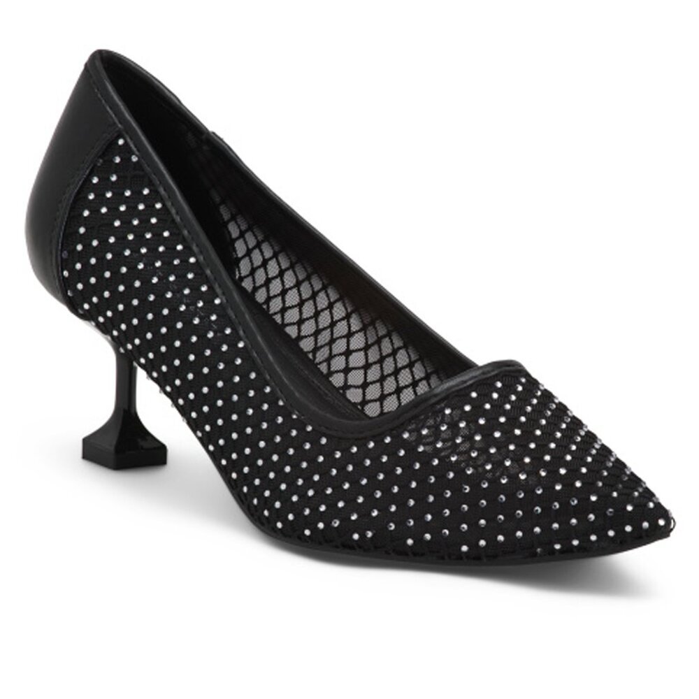 French Connection Women's Elise Mesh and Stone Jewel Embellished Heel in size 9